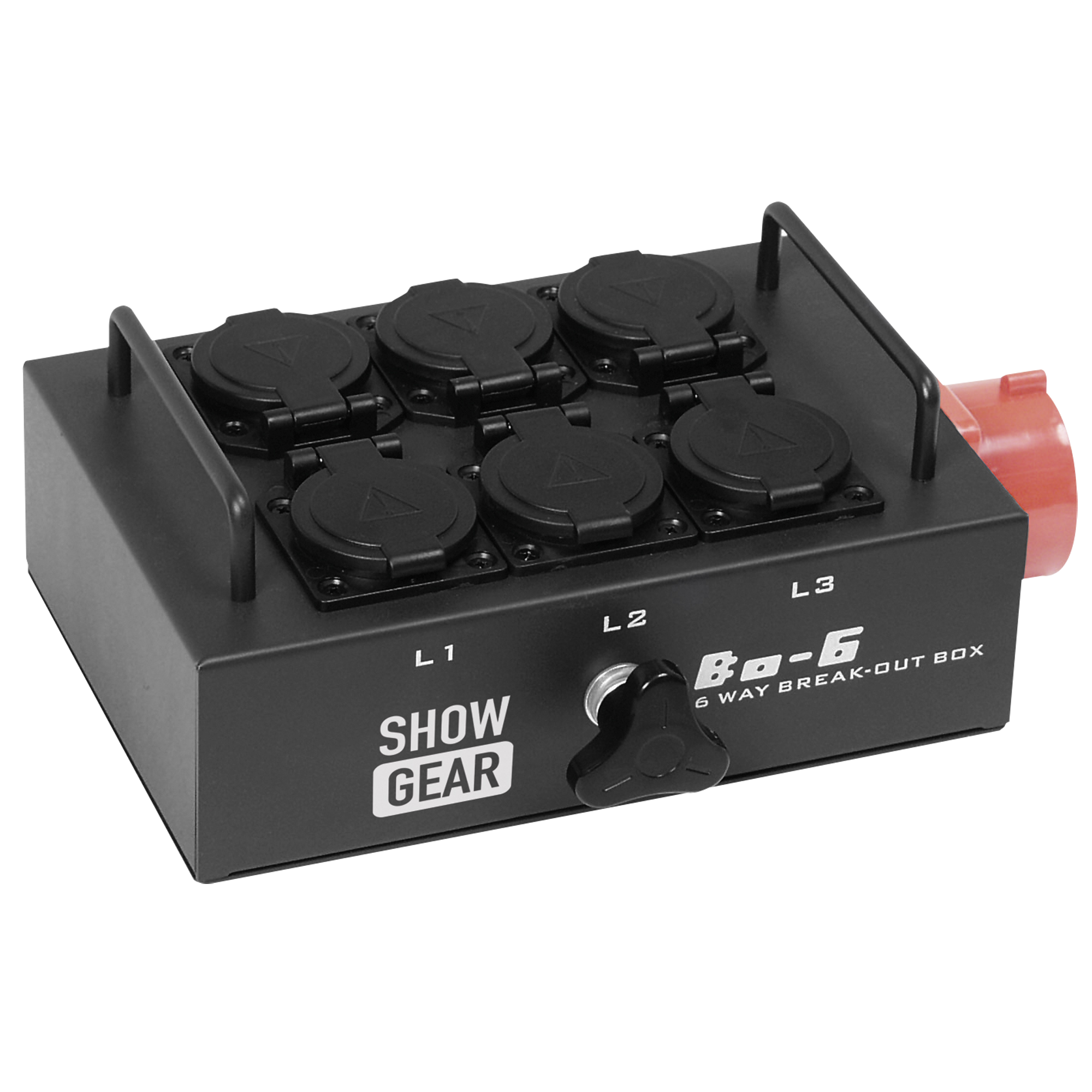SHOWGEAR BO-6-PW CEE 16 A to 6 Schuko's 5 poli 380V a 6 prese schuko