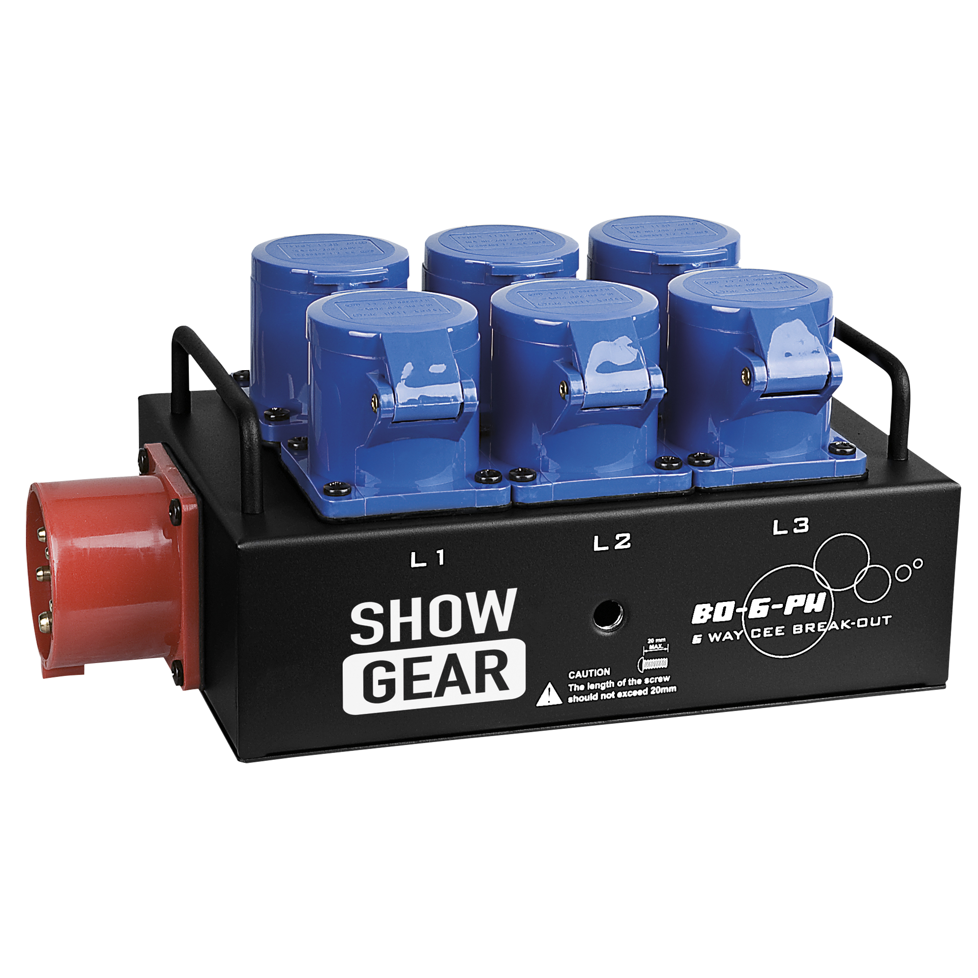 SHOWGEAR BO-6-PWC CEE 16 A to 6 x CEE 16 A da CEE 16A a 6x CEE 16A