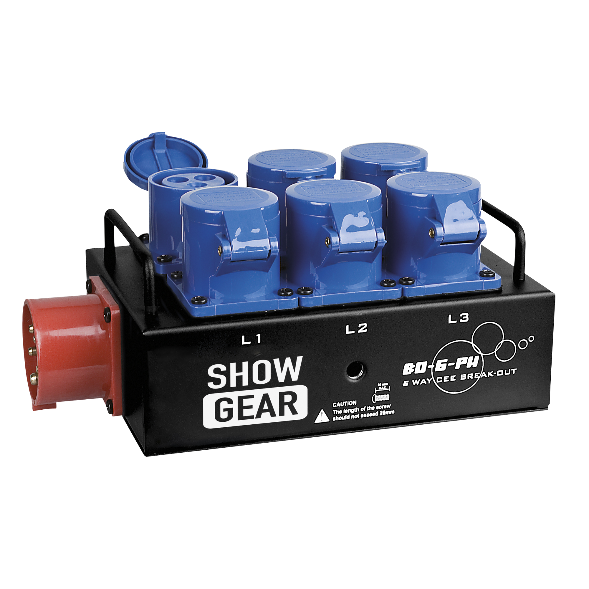 SHOWGEAR BO-6-PWC CEE 16 A to 6 x CEE 16 A da CEE 16A a 6x CEE 16A