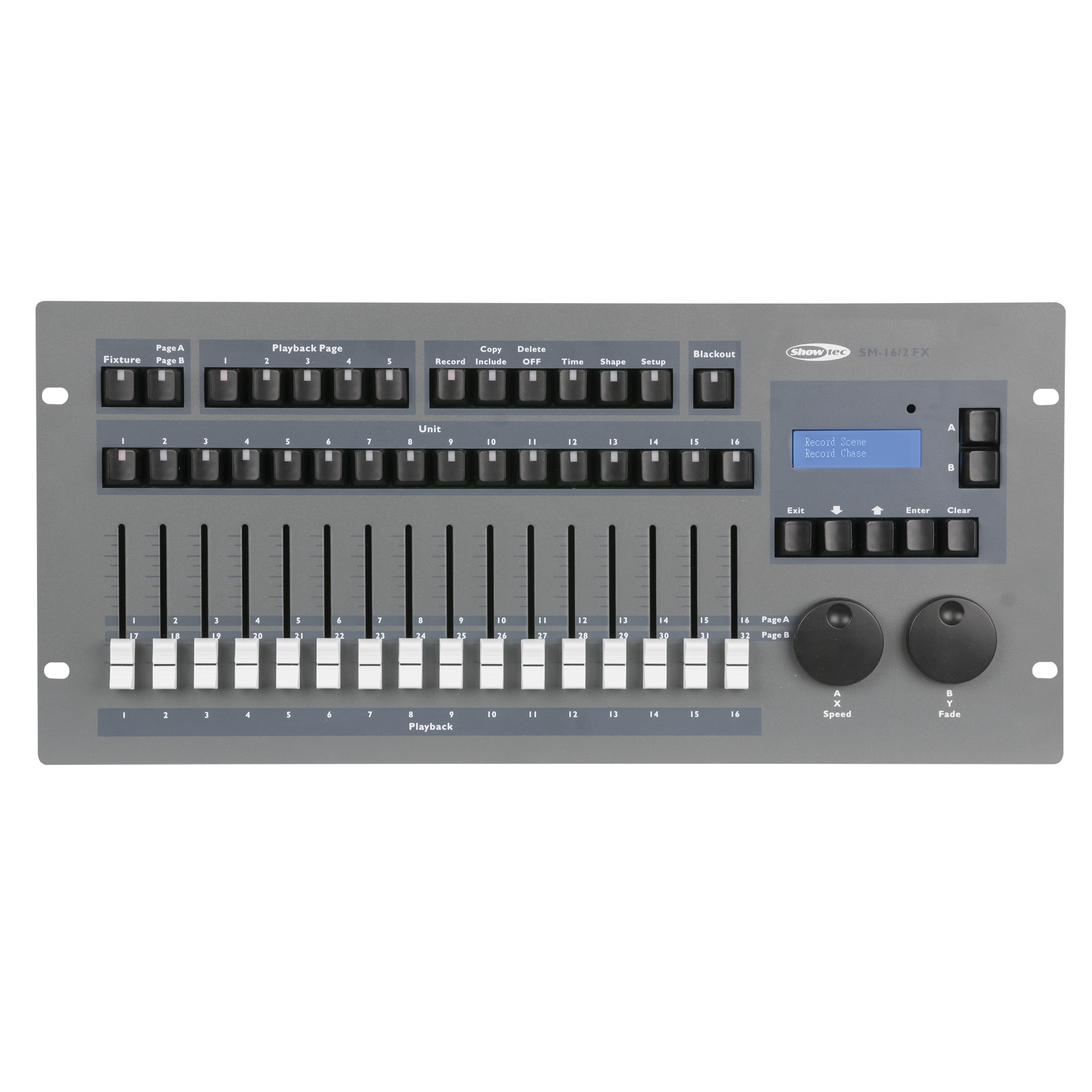 Showtec SM-16/2 FX 32-Channel Lighting Desk with Shape Engine Banco luci a 32 canali con motore forme