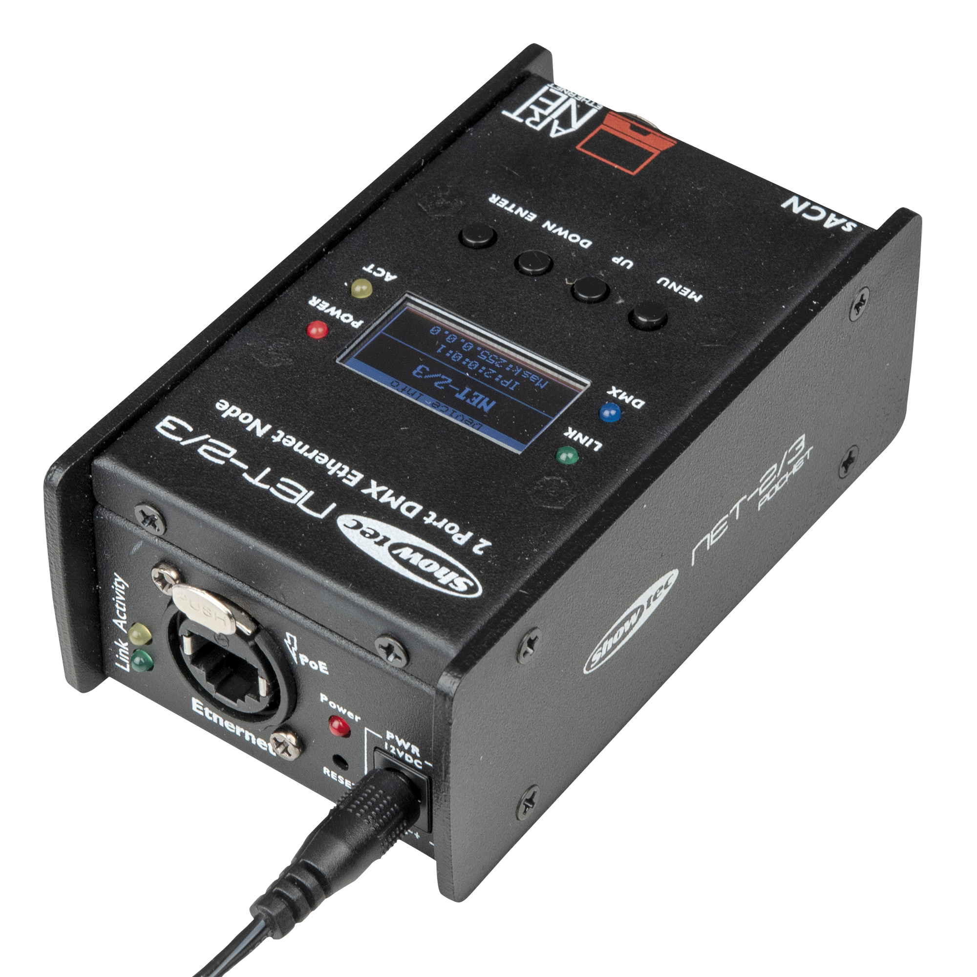 Showtec NET-2/3 Pocket 2-Channel Art-Net node - 3-pin XLR Nodo Art-Net - 2 canali - XLR - 3 poli