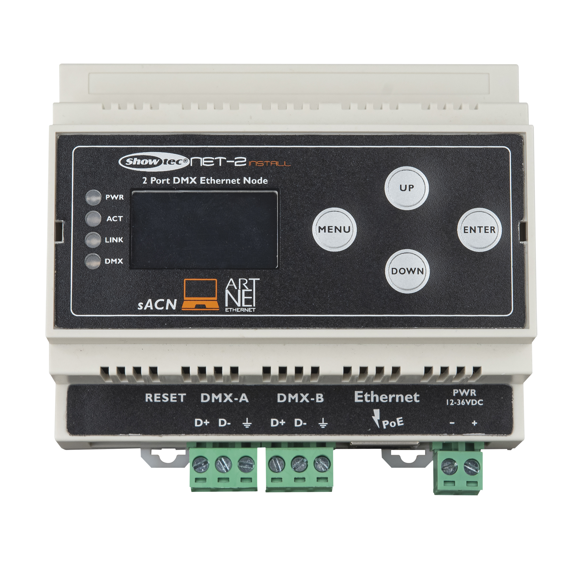 Showtec NET-2 Install DIN Rail Guida Din