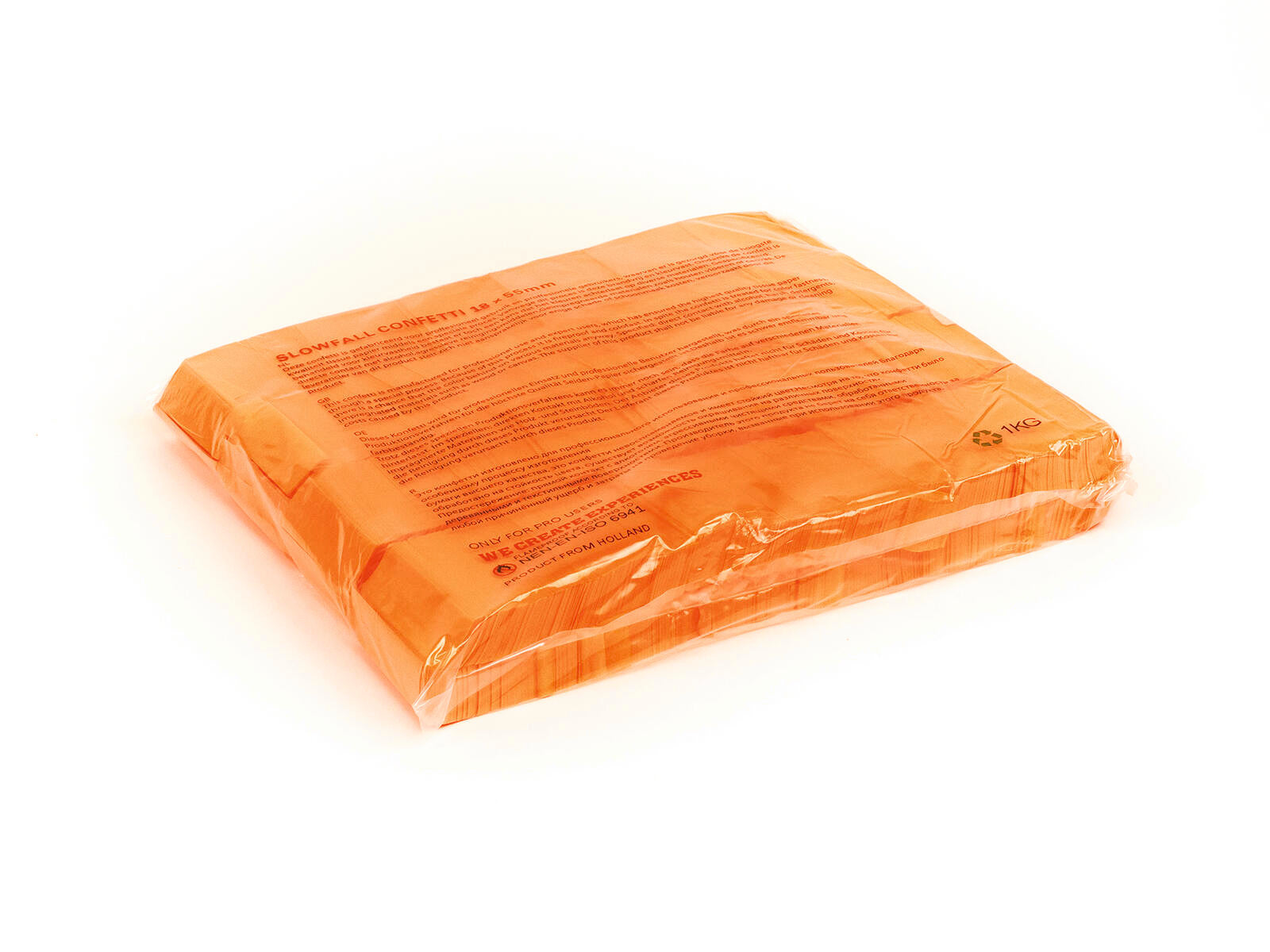TCM FX Slowfall Confetti Rettangolare 55x18mm, arancione neon, UV attivo, 1kg