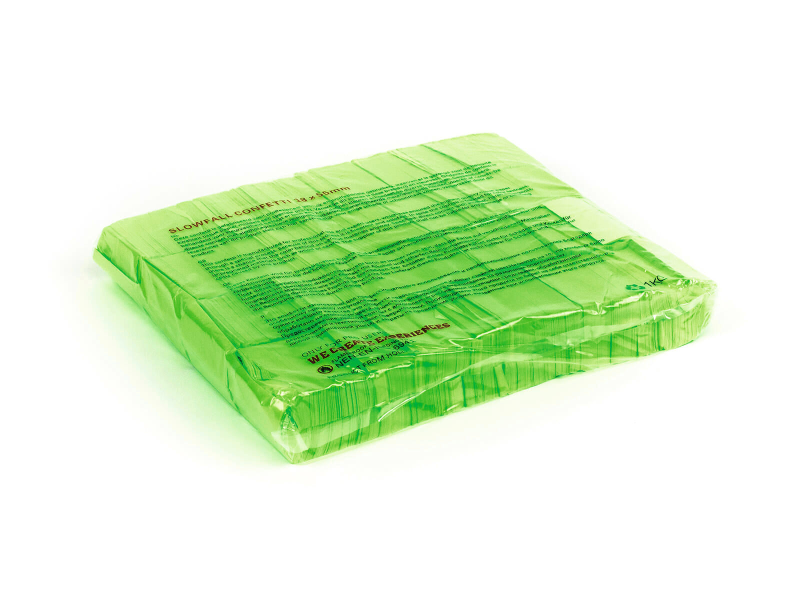 TCM FX Slowfall Confetti Rettangolare 55x18mm, verde neon, UV attivo, 1kg