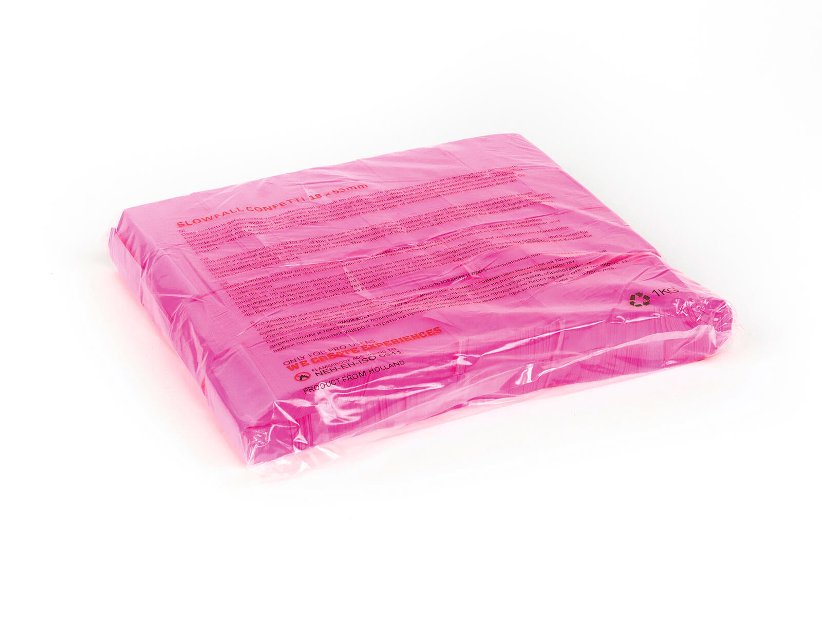 TCM FX Slowfall Confetti Rettangolare 55x18mm, rosa neon, UV attivo, 1kg