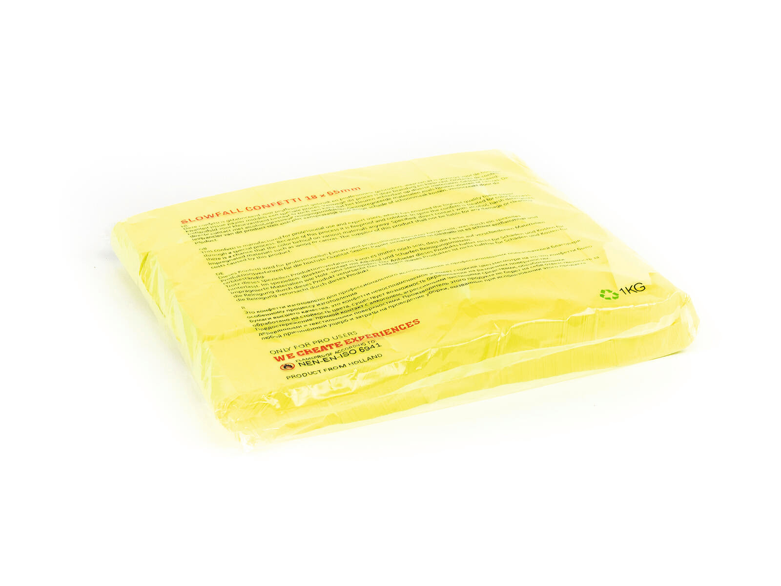 TCM FX Slowfall Confetti Rettangolare 55x18mm, giallo neon, UV attivo, 1kg