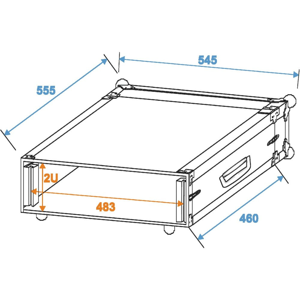 ROADINGER Amplifier rack PR-1, 2U, 47cm deep