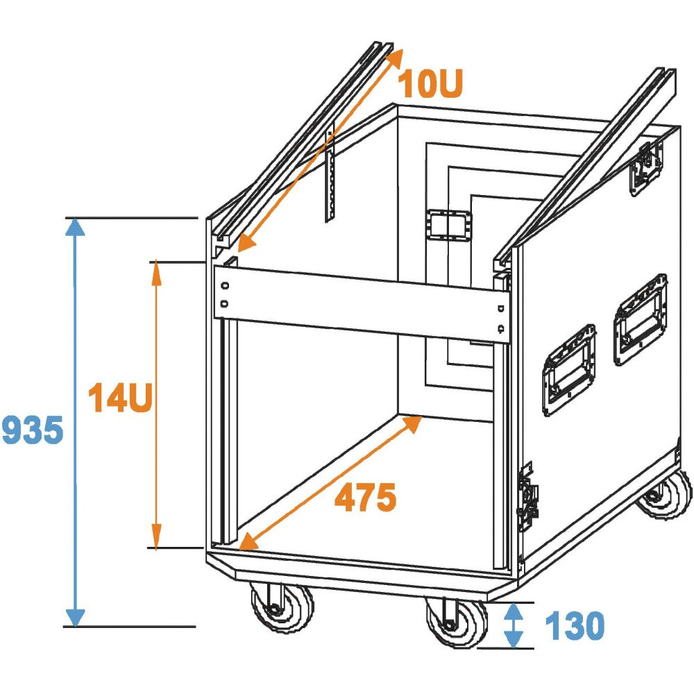 ROADINGER Special Combo Case Pro, 14U con ruote