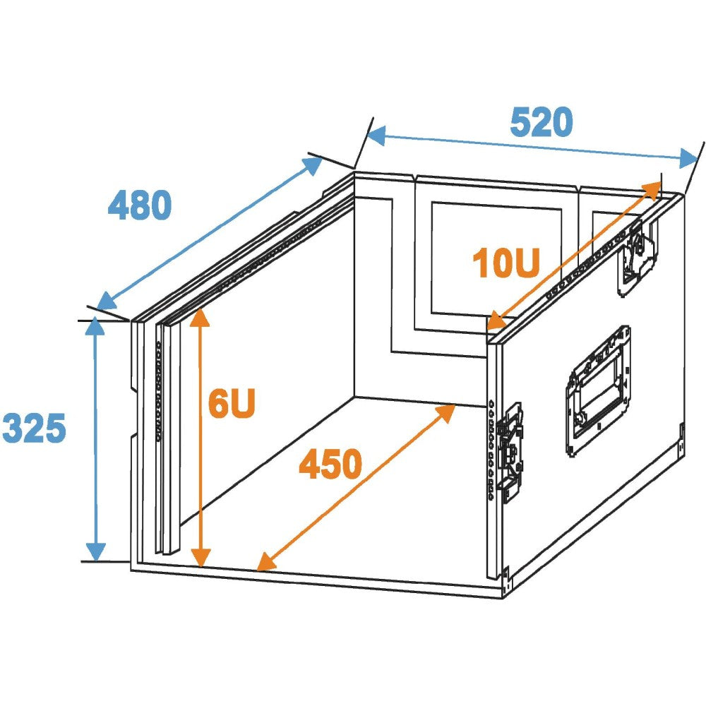 ROADINGER Flightcase Combi para mezclador de 19" y 4 unidades de rack