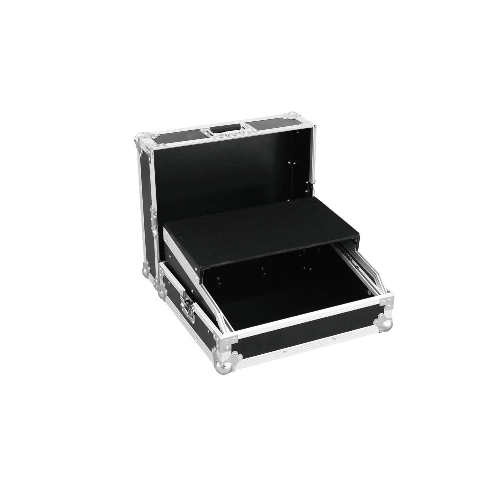 ROADINGER Pro LS-19 Flight case per mixer 19" da 10U con ripiano per Laptop