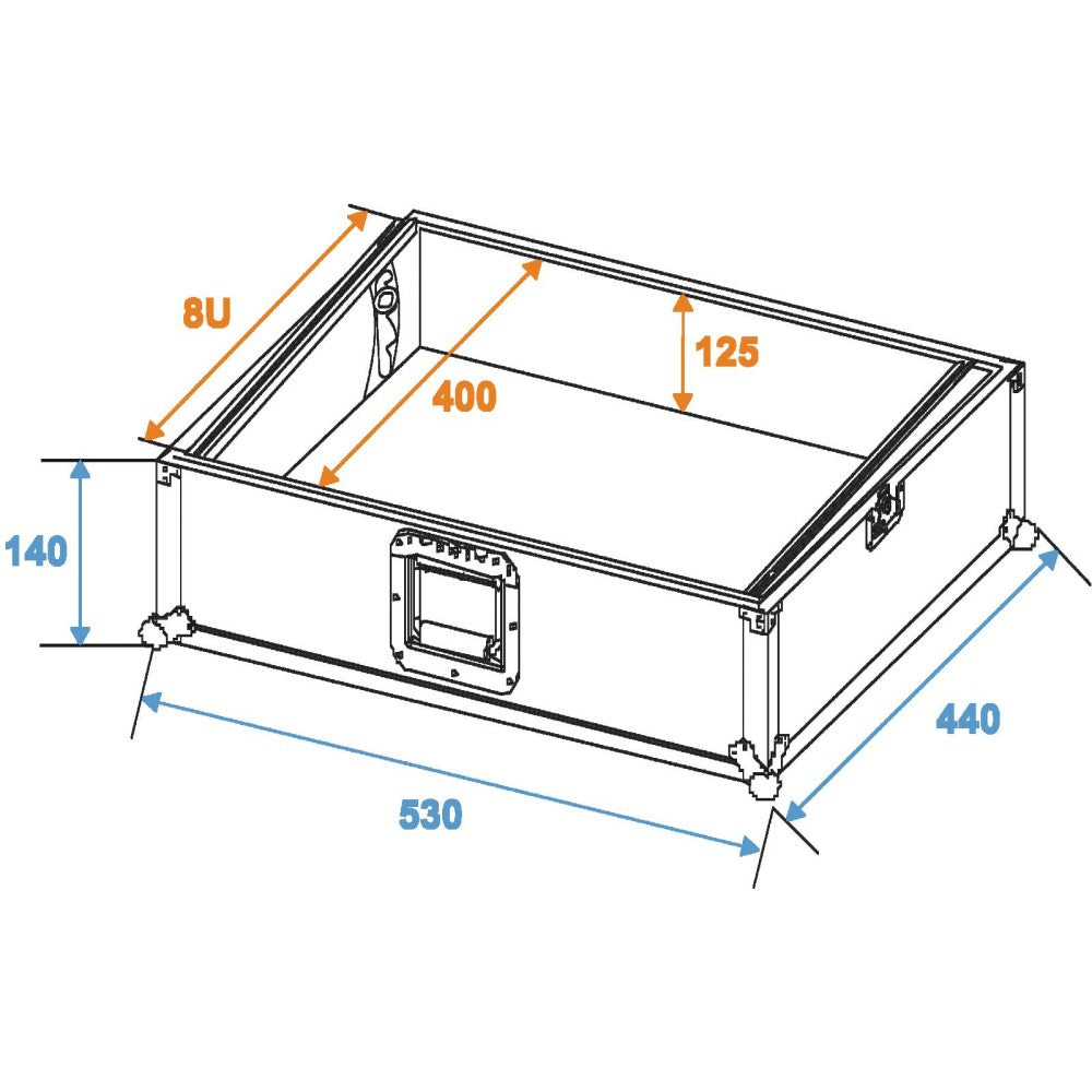 ROADINGER Flight Case for Mixer 8 Rack Units