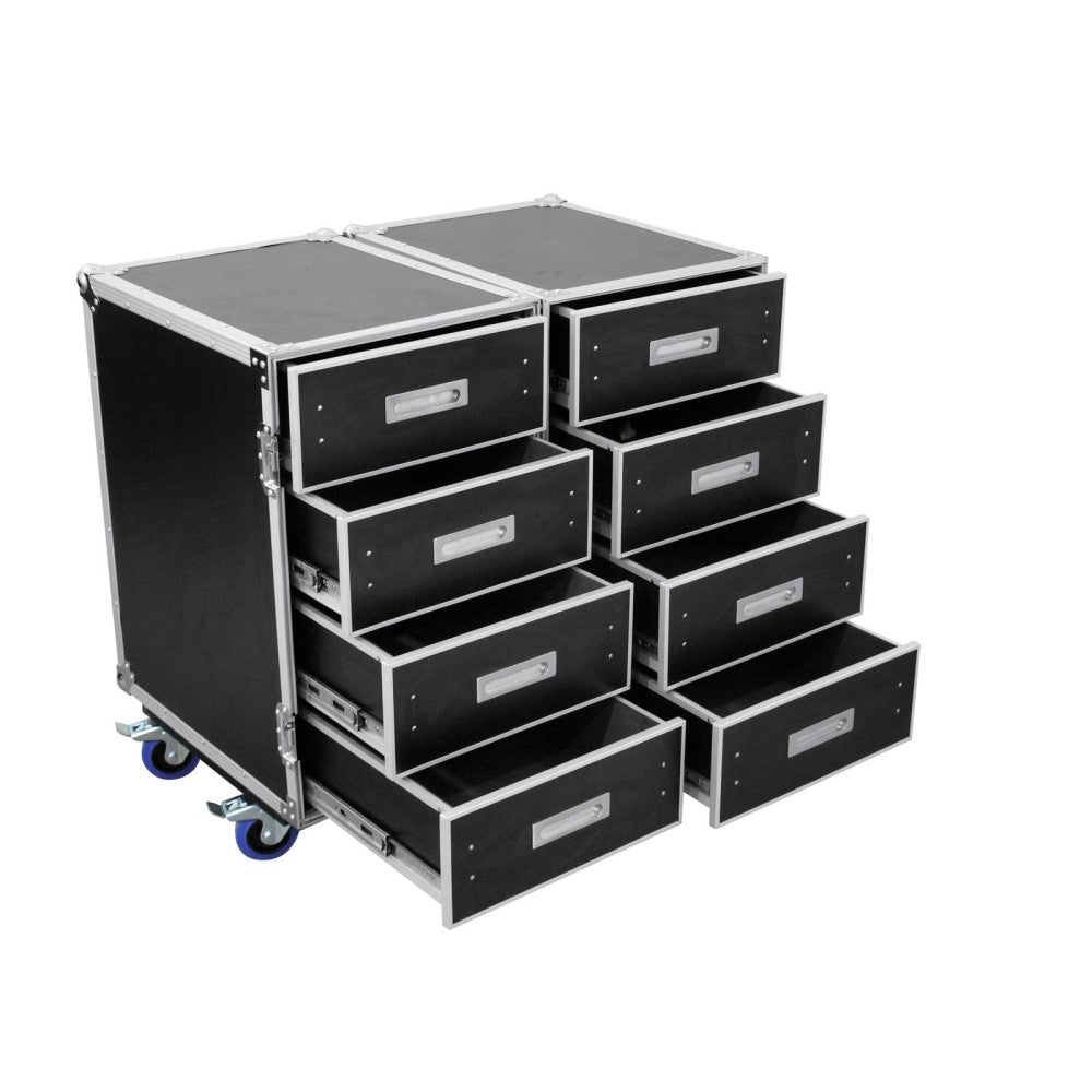 ROADINGER DD-2 Flightcase con 8 cassetti e ruote