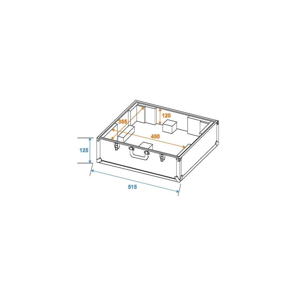 Roadinger Flightcase per Giradischi con Braccio a S Nero