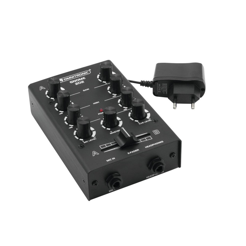 Omnitronic Gnome 202 Mini Mixer 2 Canali per Dj