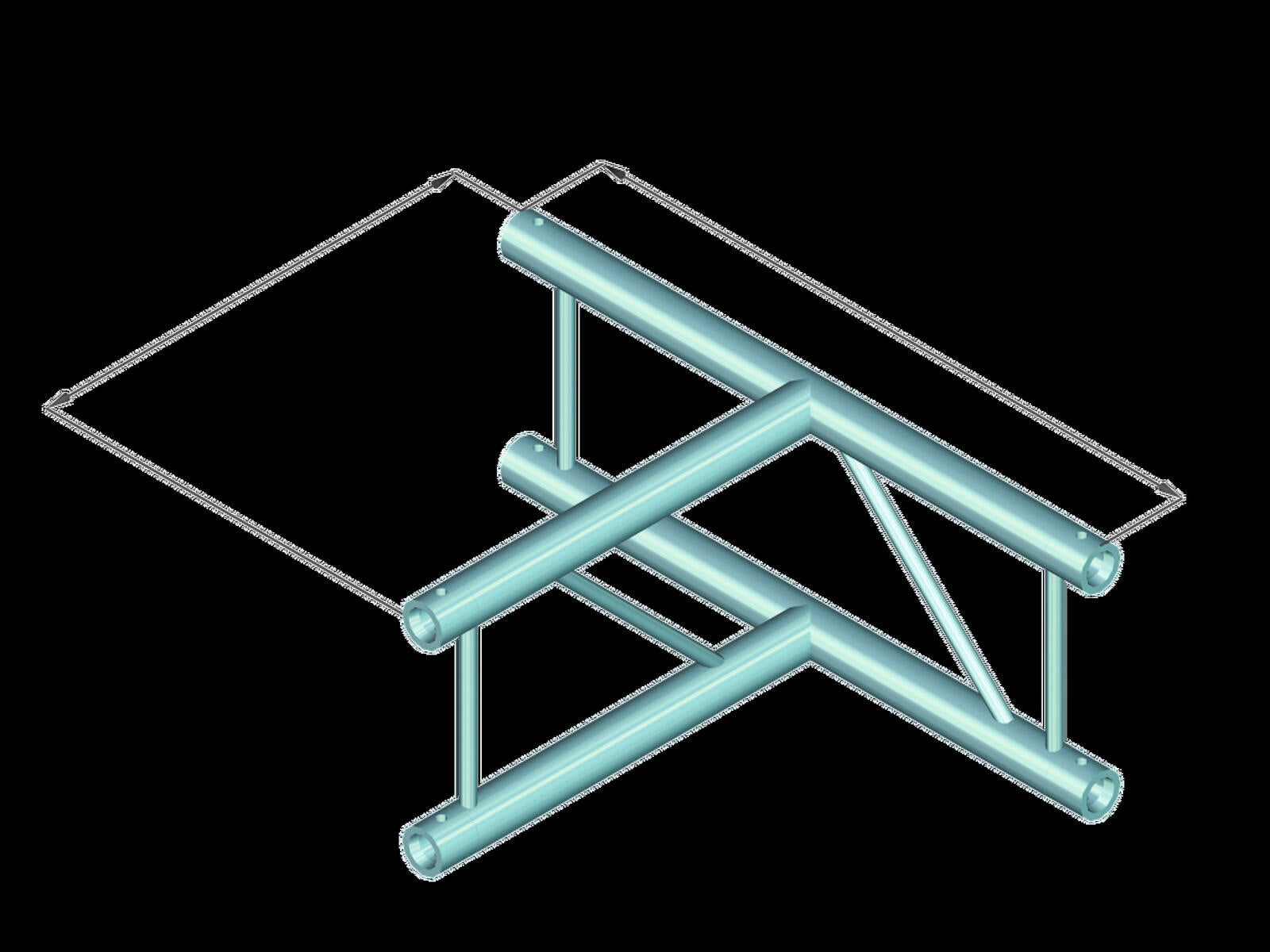 ALUTRUSS BILOCK BQ2-PAT36V Pezzo a T 3 vie 90°