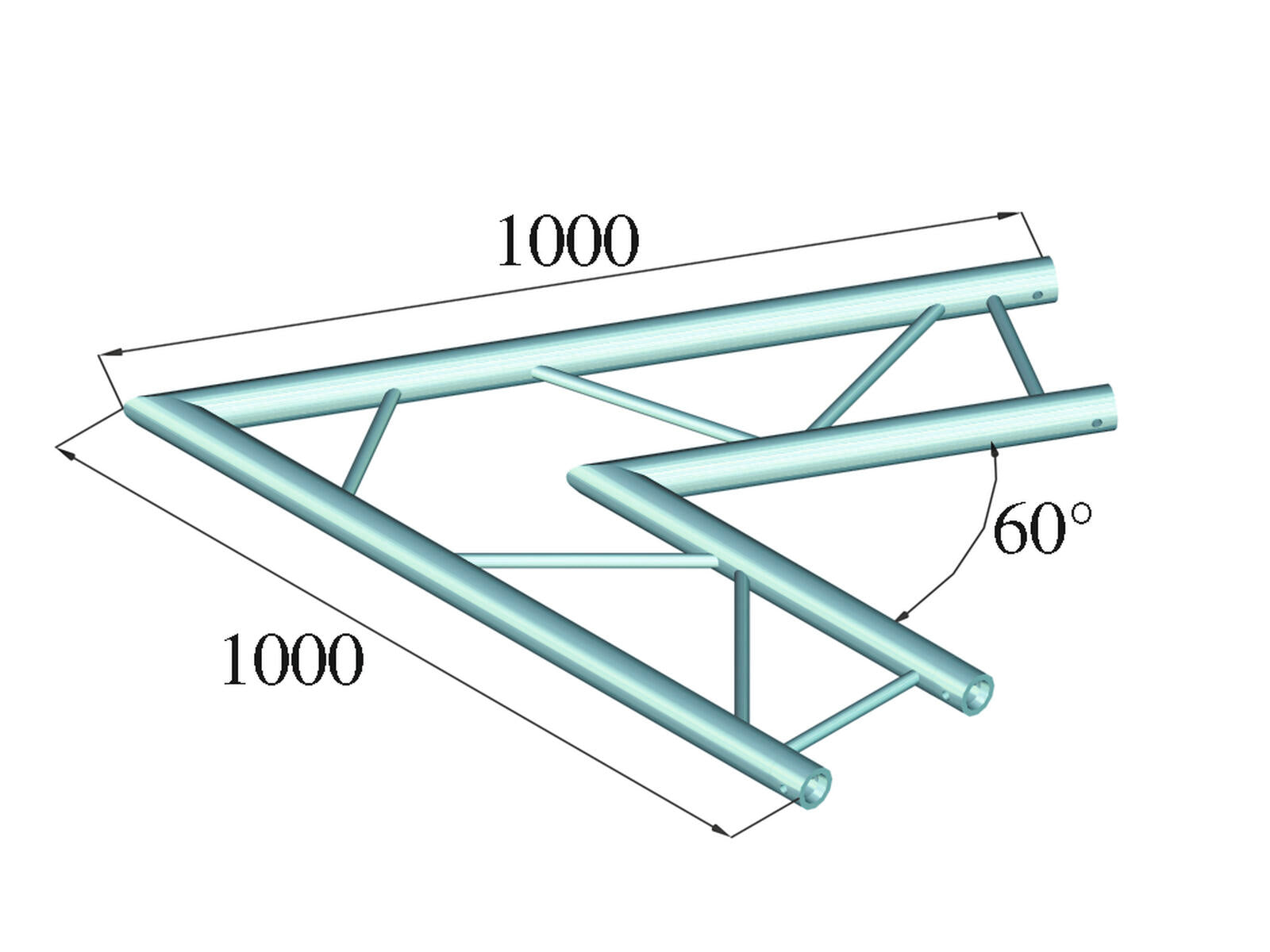ALUTRUSS BILOCK BQ2-SPAC20H 2-Way 60° Corner Black