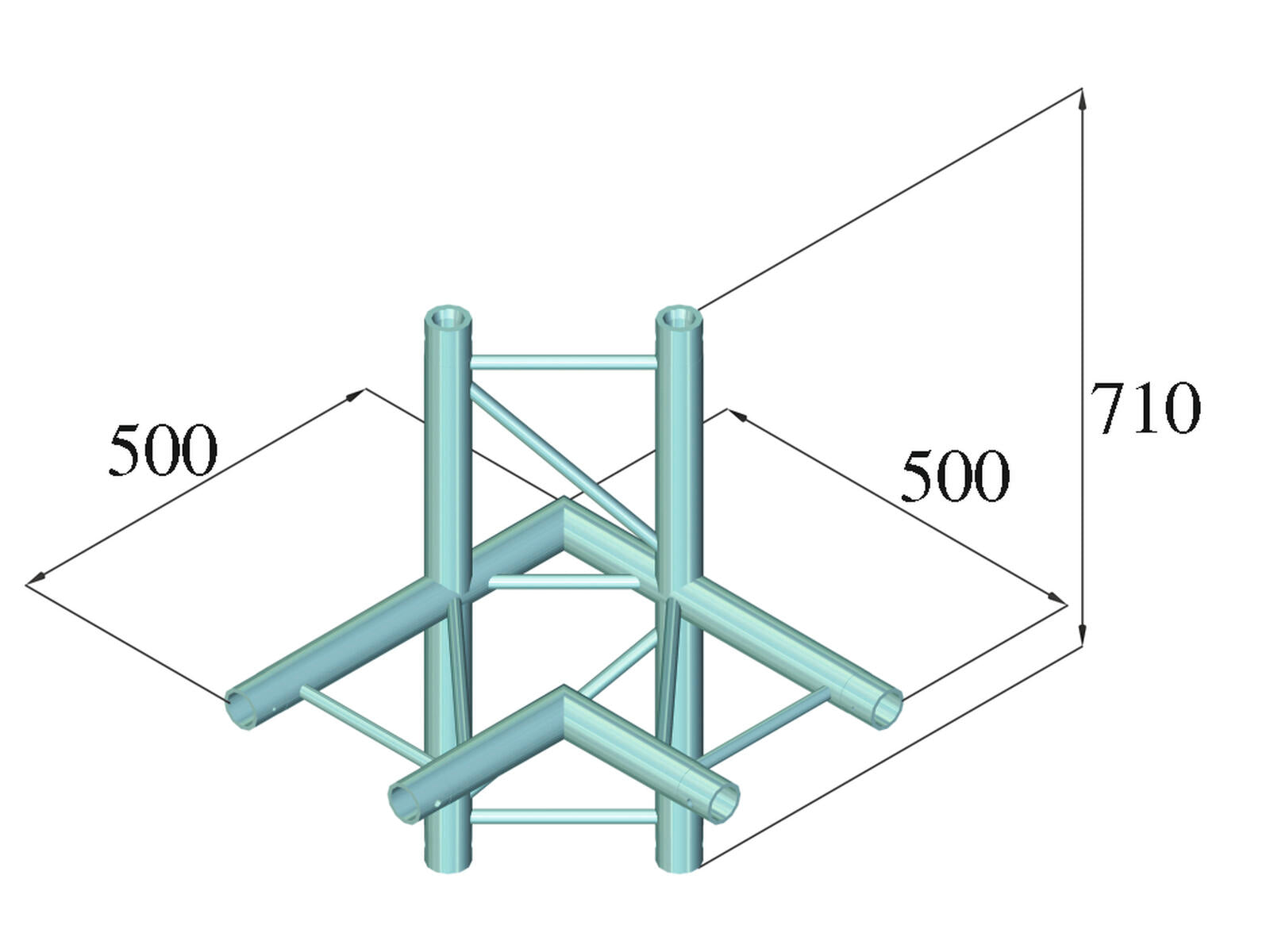 ALUTRUSS BILOCK BQ2-SPAC44H 4-way corner black