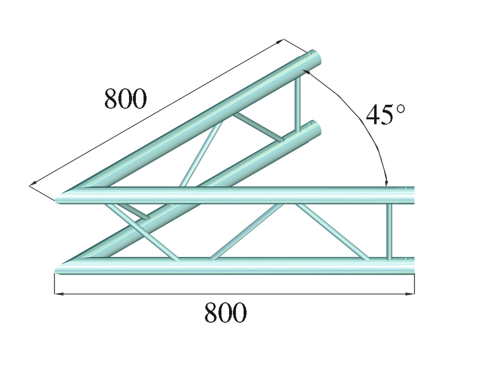 ALUTRUSS DECOLOCK DQ2-SPAC19V Angolo a 2 vie 45° nero