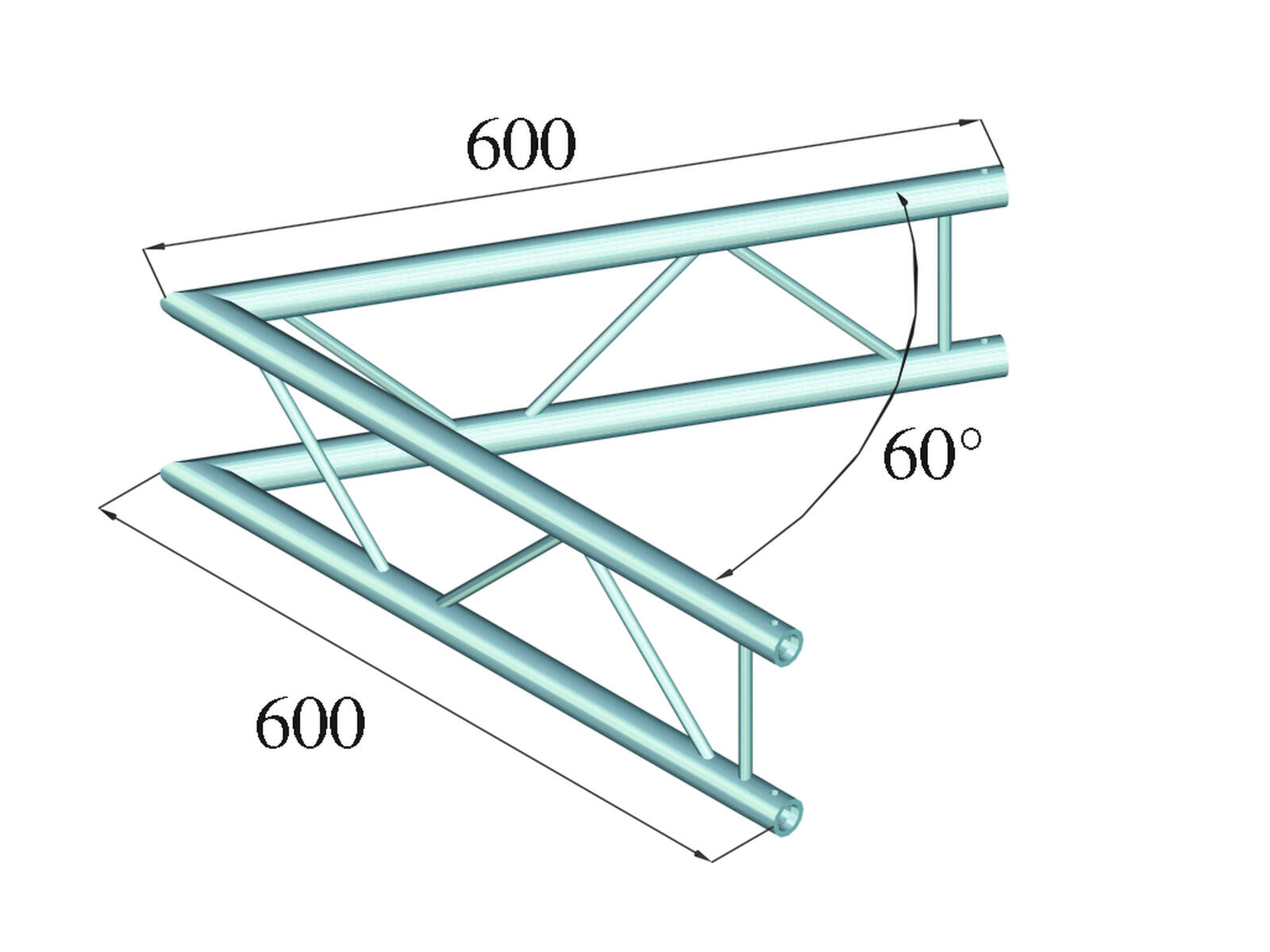 ALUTRUSS DECOLOCK DQ2-SPAC20V 2-Way Corner 60° Black