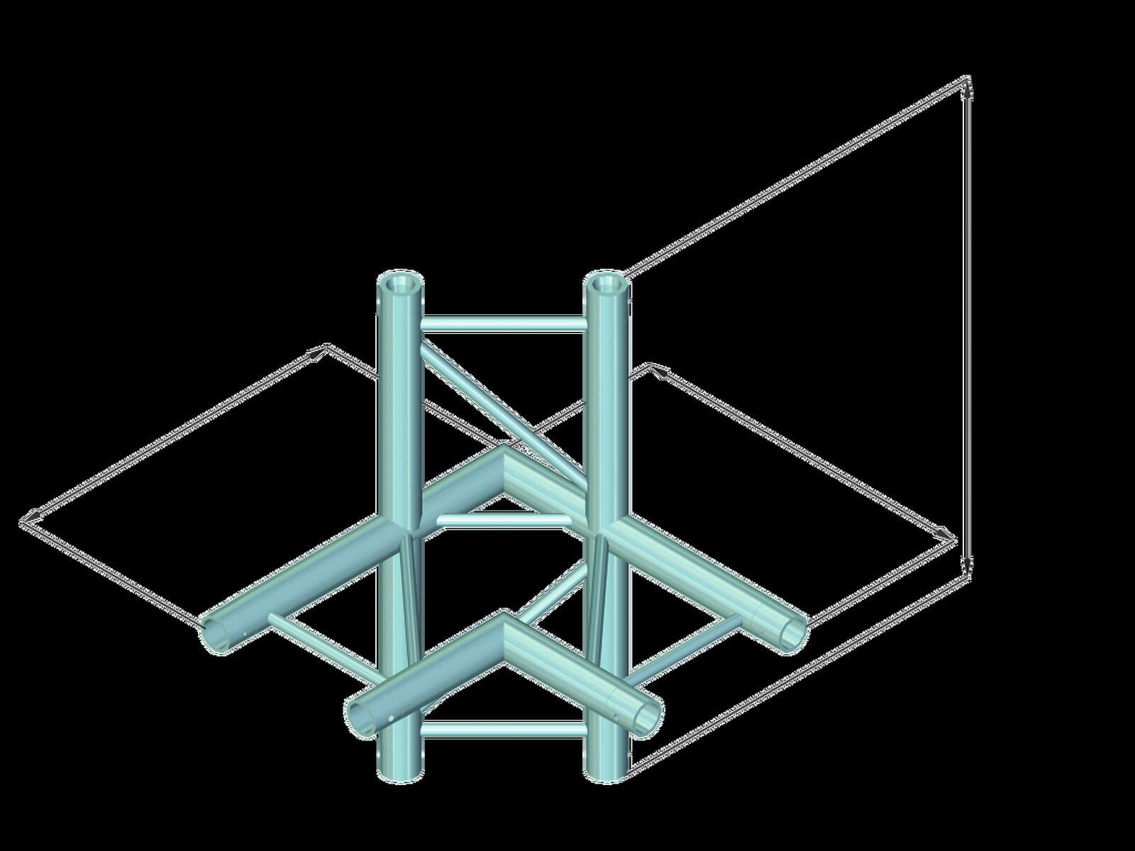 ALUTRUSS DECOLOCK DQ2-SPAC44H 4-Way Corner Black