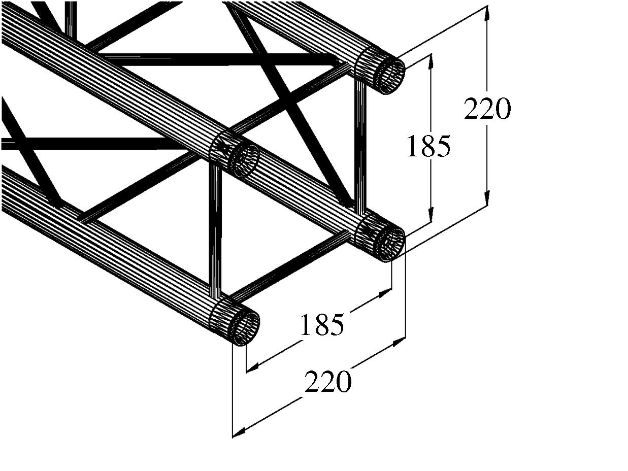 ALUTRUSS DECOLOCK DQ4-S1500 Traversa a croce a 4 vie nera