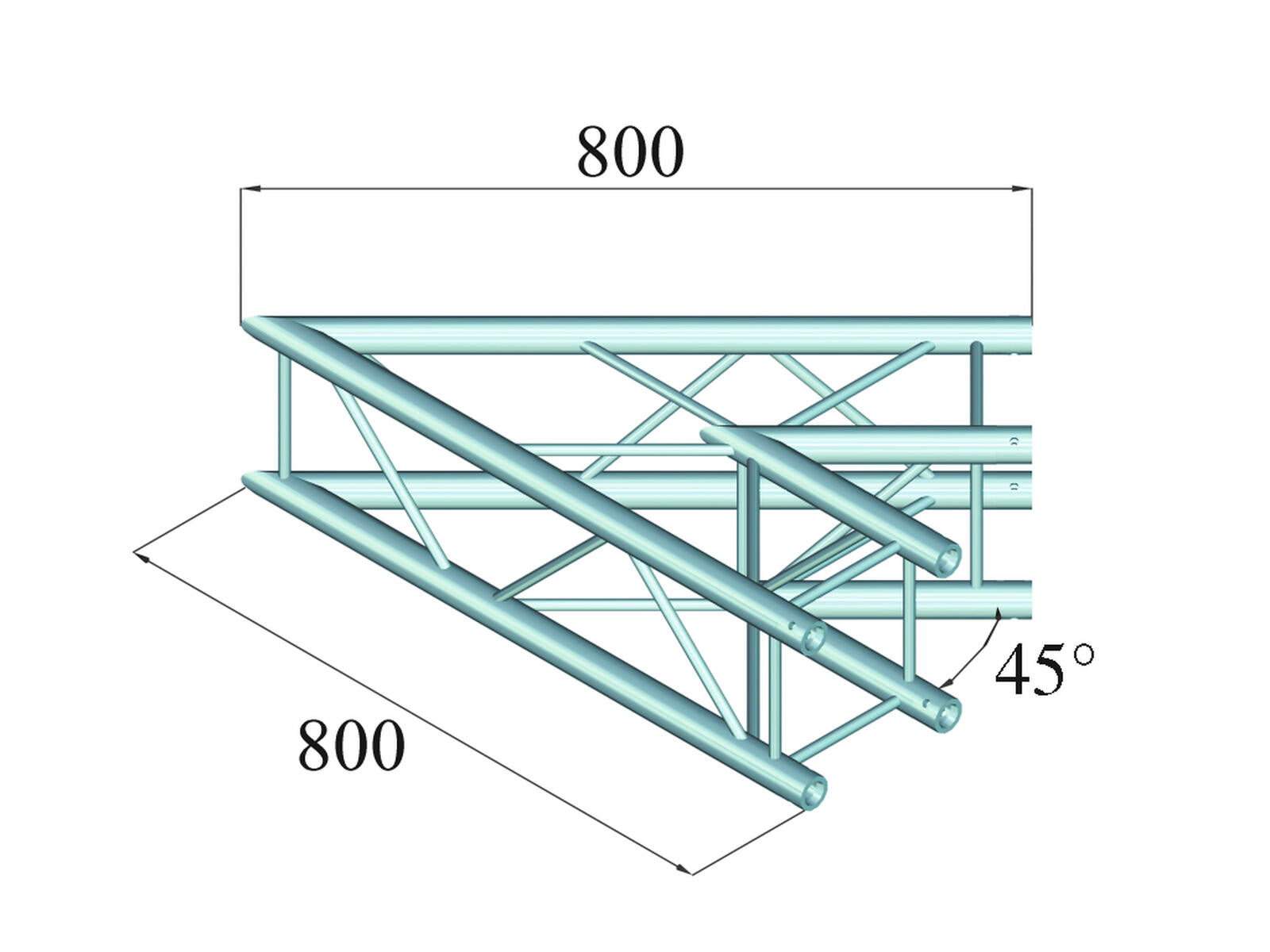 ALUTRUSS DECOLOCK DQ4-SPAC19 Angolo a 2 vie 45° nero