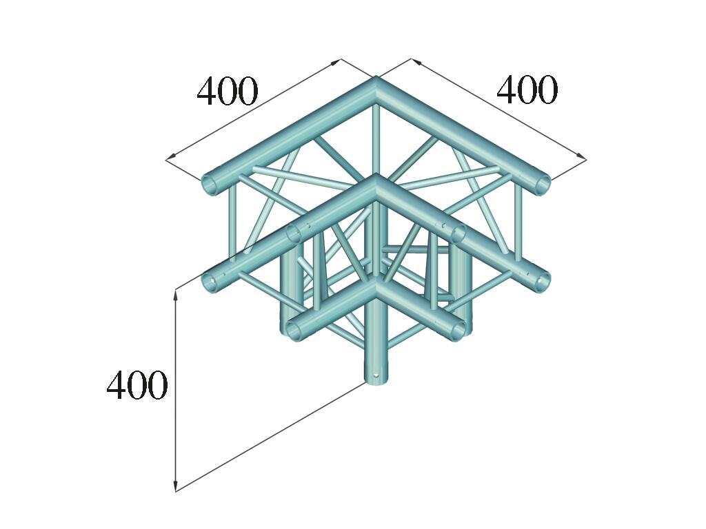 ALUTRUSS DECOLOCK DQ4-SPAL30 Angolo a 3 vie 90° nero