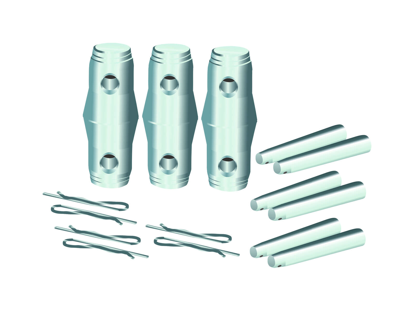 ALUTRUSS TRILOCK Connection Cone/Pin/Safety Clip Set