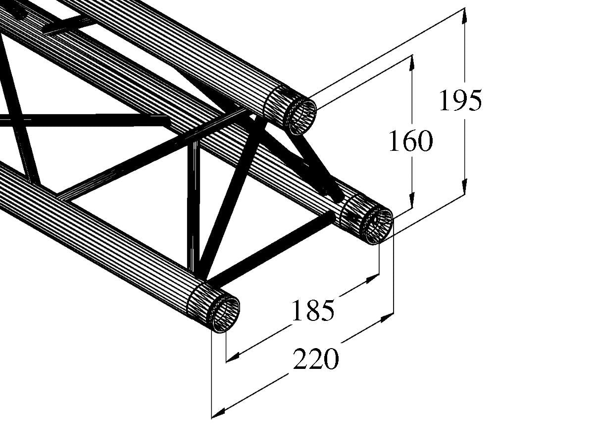 ALUTRUSS DECOLOCK DQ3-S1000 3-point truss black