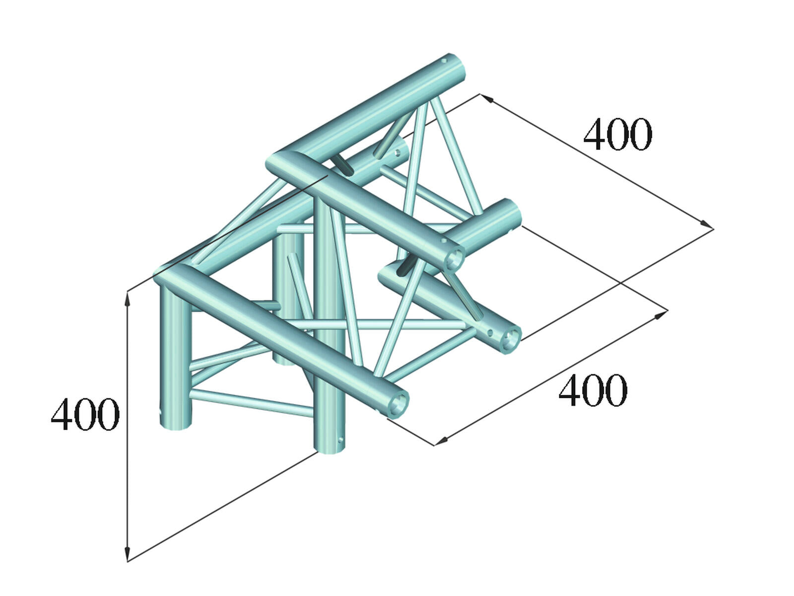 ALUTRUSS DECOLOCK DQ3-SPAL31 Angolo a 3 vie 90° nero