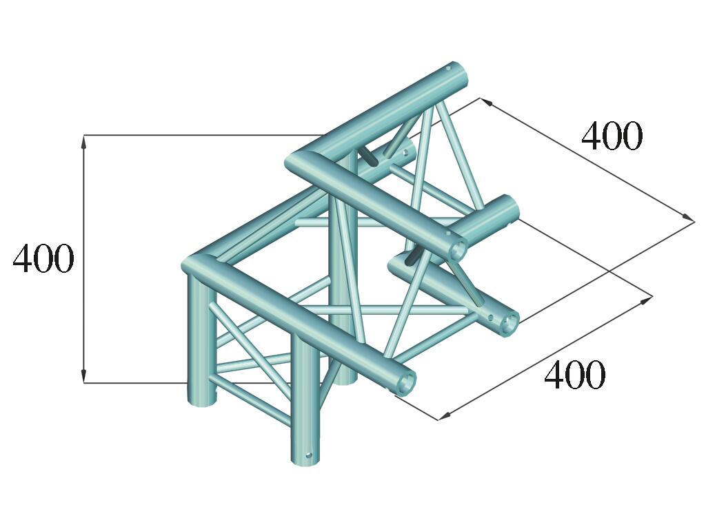 ALUTRUSS DECOLOCK DQ3-SPAL32 Angolo a 3 vie 90° nero