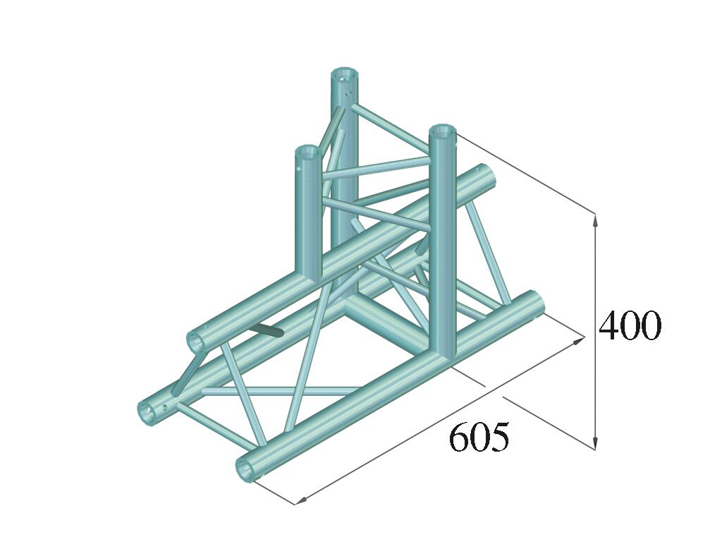 ALUTRUSS DECOLOCK DQ3-SPAT37 Pezzo a T 3 vie 90° nero