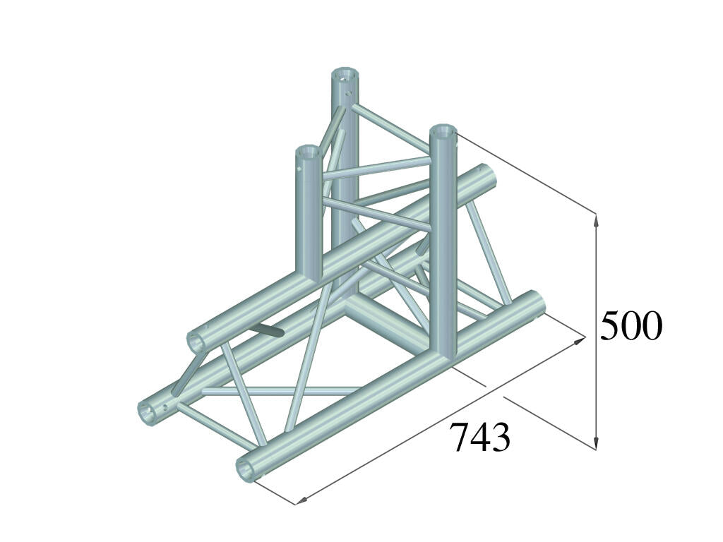 ALUTRUSS TRILOCK 6082AT-37 3-way T-piece