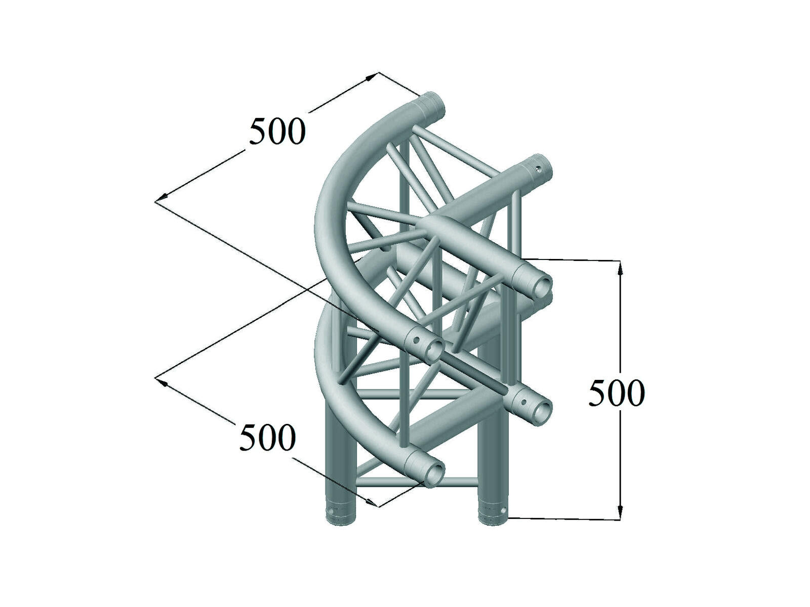 ALUTRUSS QUADLOCK 6082C-30R 3-way 90° corner