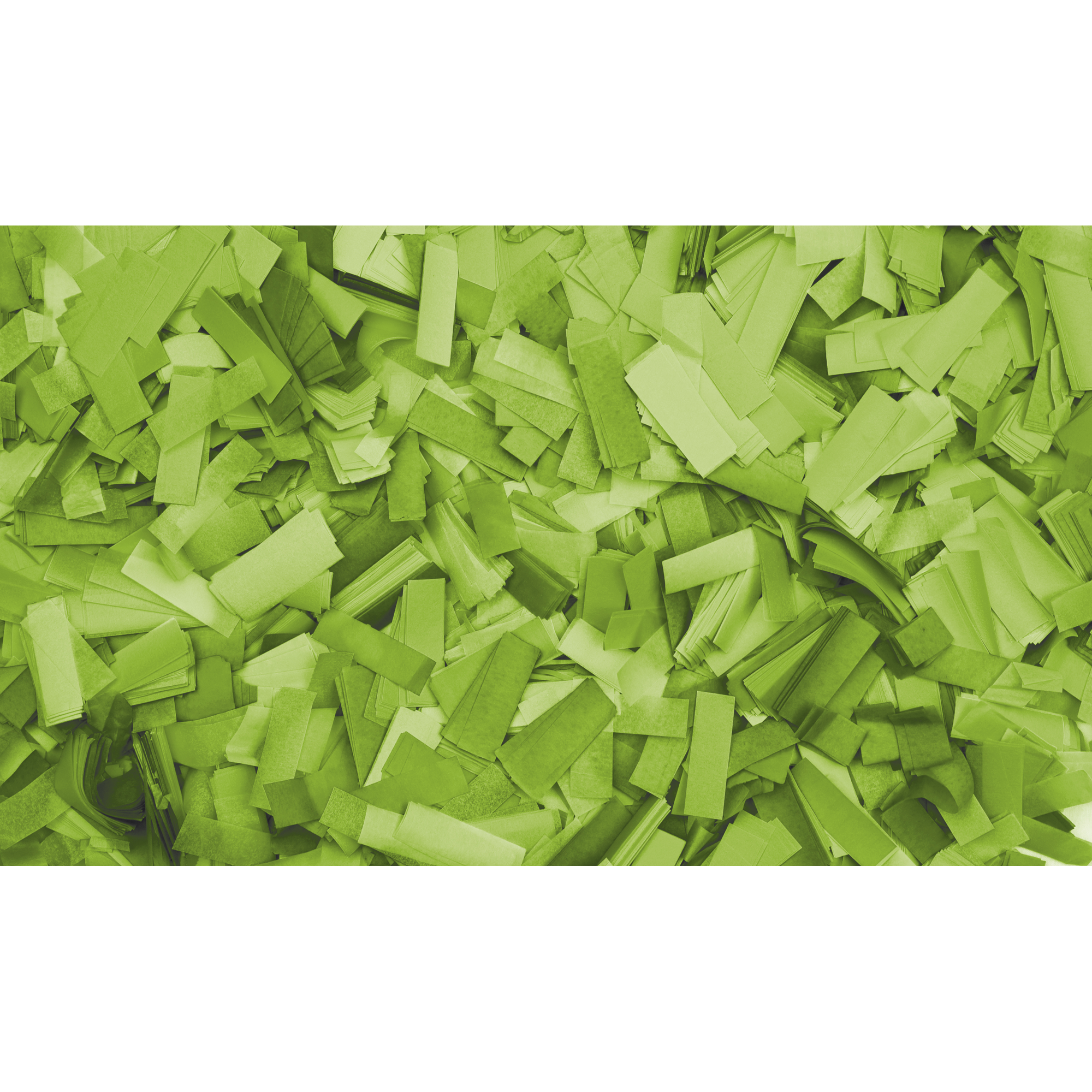 SHOWGEAR Confetti - Rectangle Clear green, 55 x 17 mm, 1 kg, flameproof and biodegradable Verde chiaro, 55 x 17 mm, 1 kg, ignifugo e biodegradabile