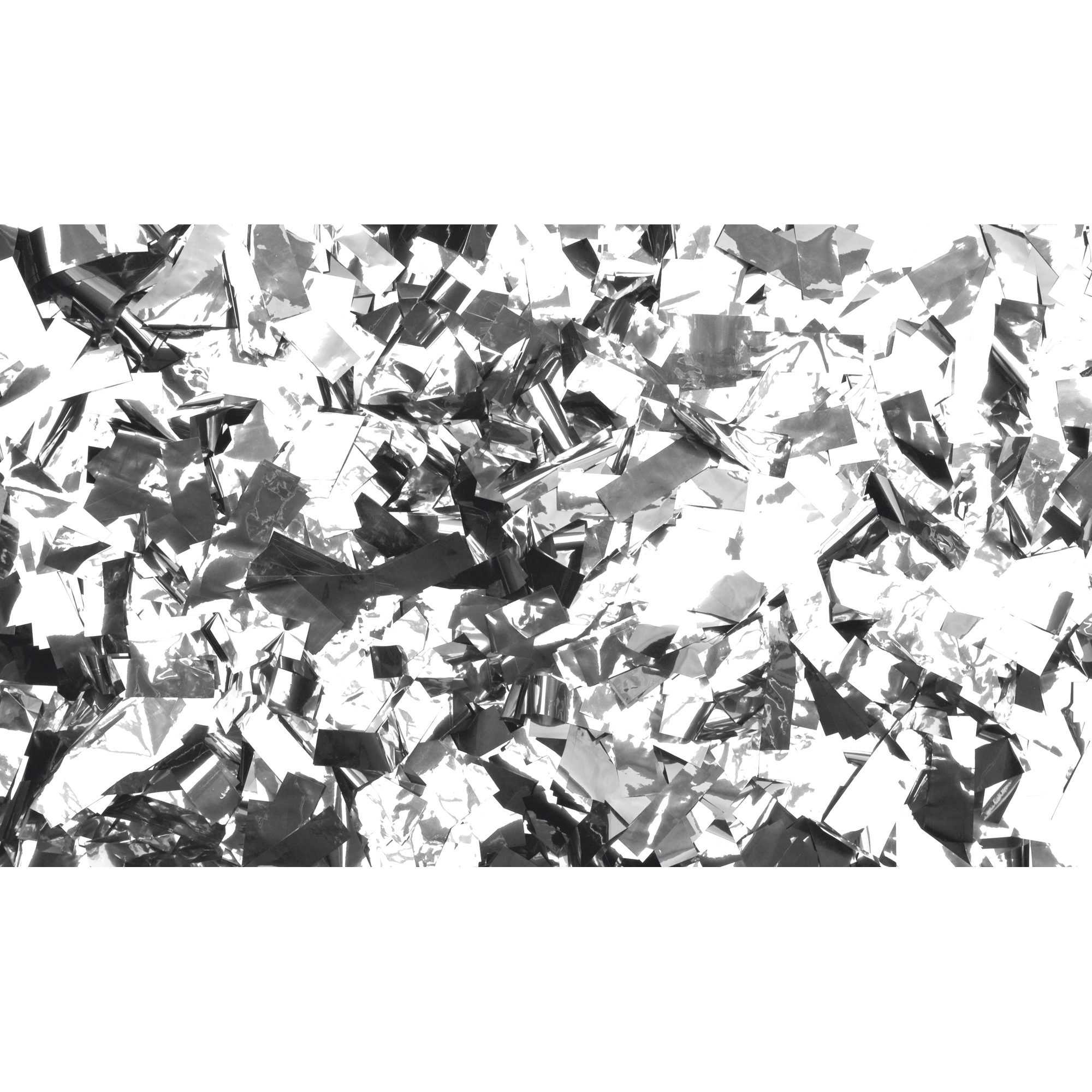 SHOWGEAR Metallic Confetti - Rectangle Silver, 55 x 17 mm, 1 kg, flameproof Argento, 55 x 17 mm, 1 kg, ignifugo