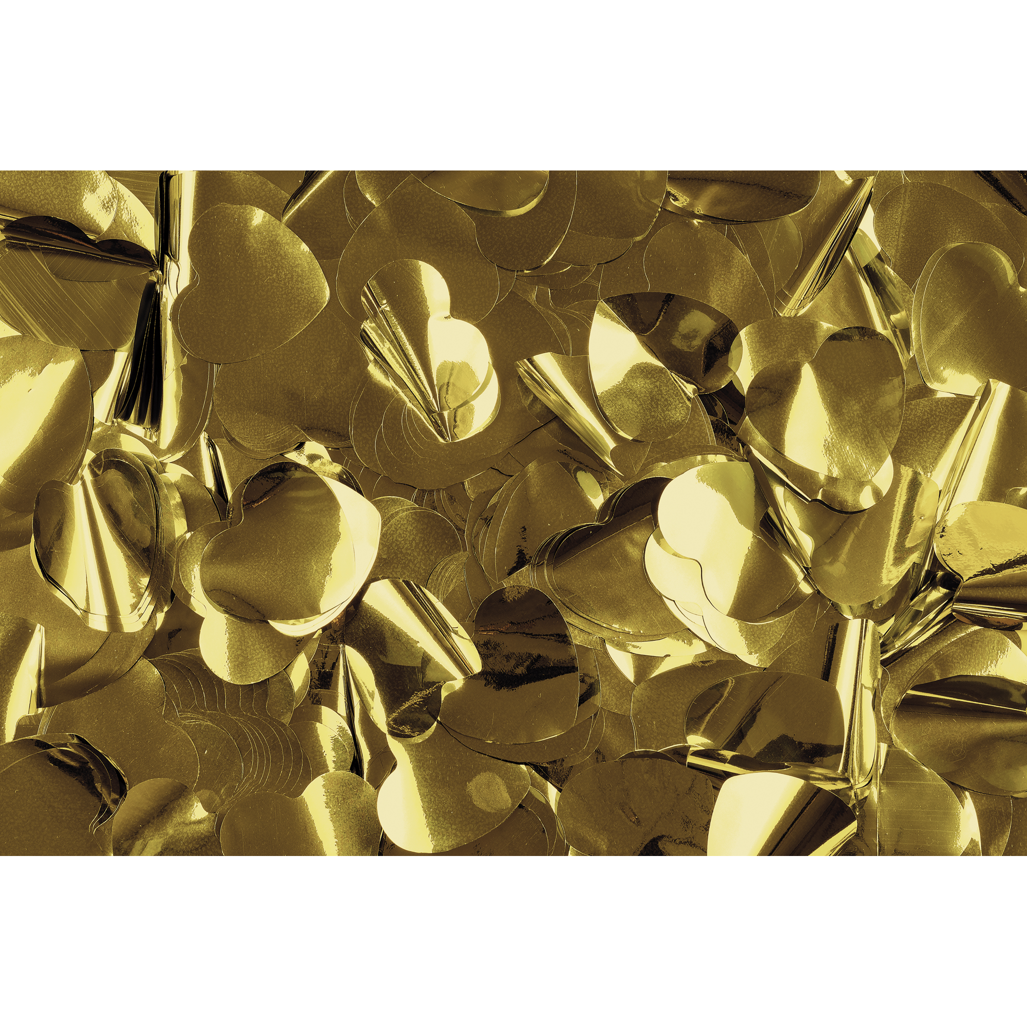 SHOWGEAR Metallic Confetti - Hearts Gold, Ø 55 mm, 1 kg, flameproof Oro, Ø 55 mm, 1 kg, ignifugo