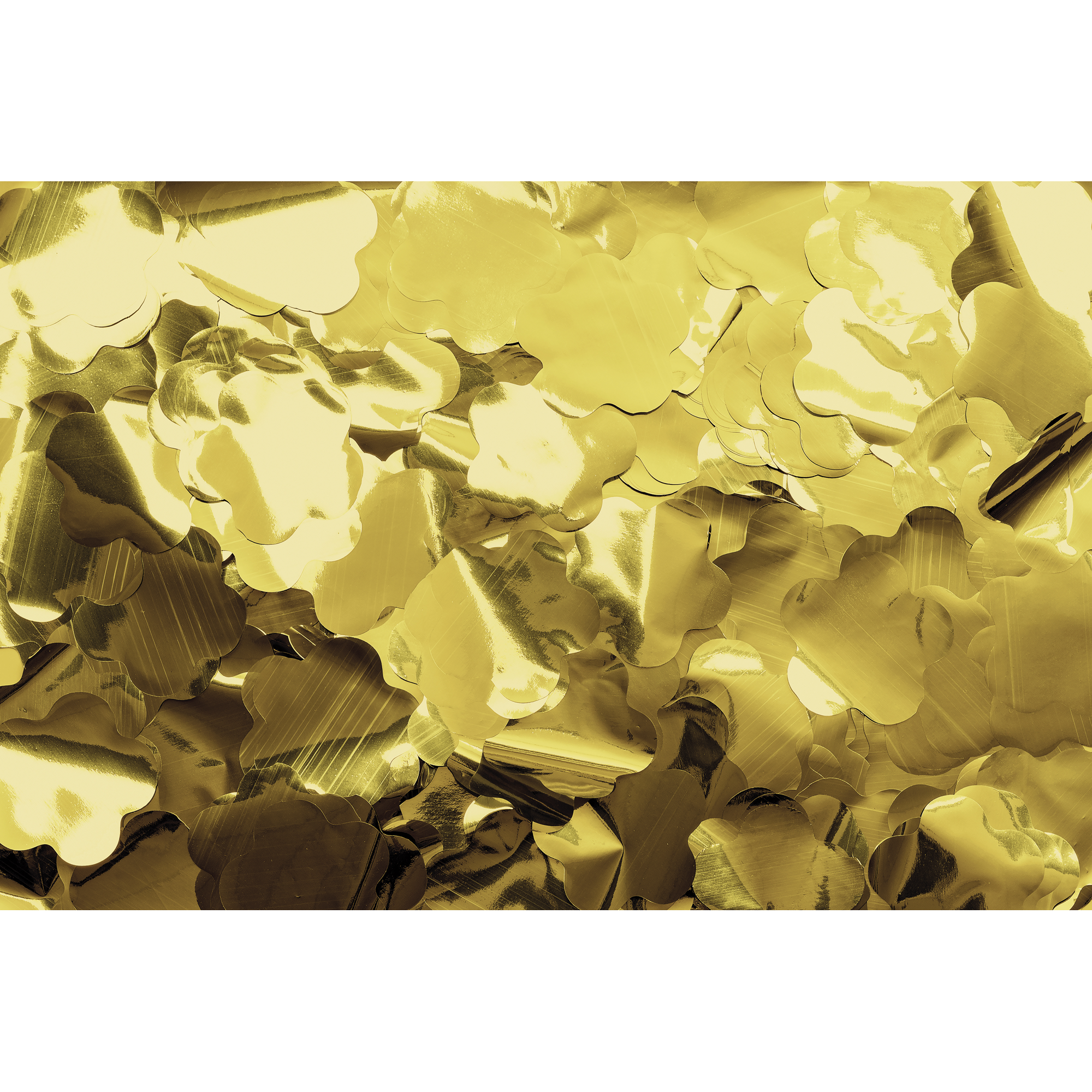 SHOWGEAR Metallic Confetti - Flowers Gold, Ø 55 mm, 1 kg, flameproof Oro, Ø 55 mm, 1 kg, ignifugo