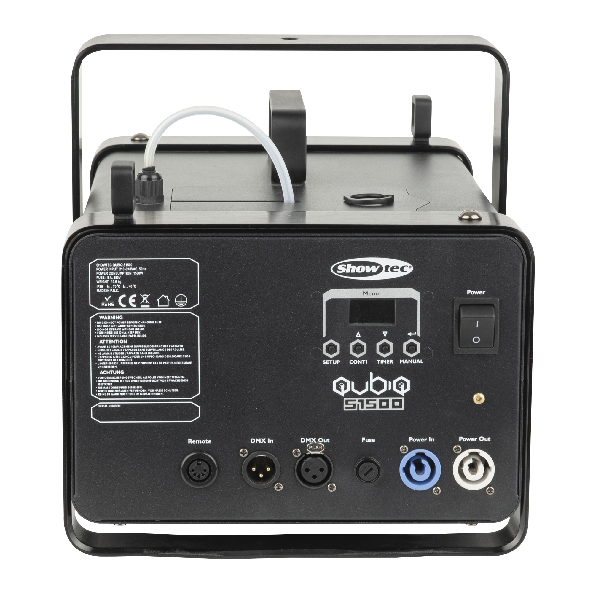 Showtec QubiQ S1500 Smoke Machine High performance 1500 W smoke machine Macchina del fumo ad alte prestazioni da 1500 W