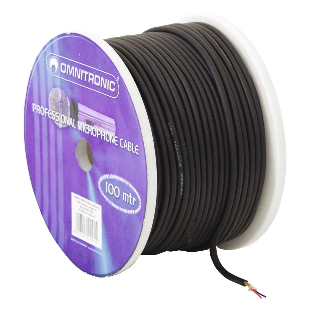OMNITRONIC Cavo microfonico 2x0,22 100 m bk