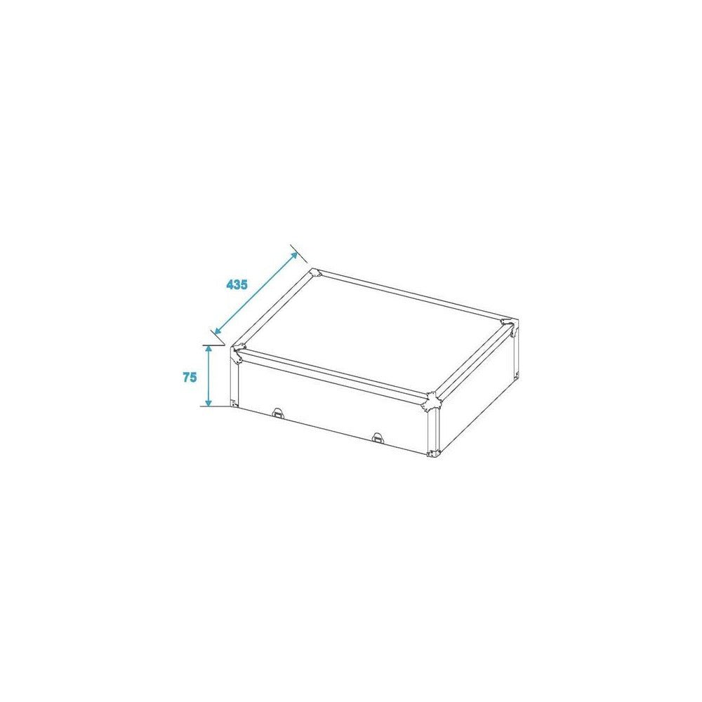 Roadinger Flightcase per Giradischi con Braccio a S Nero