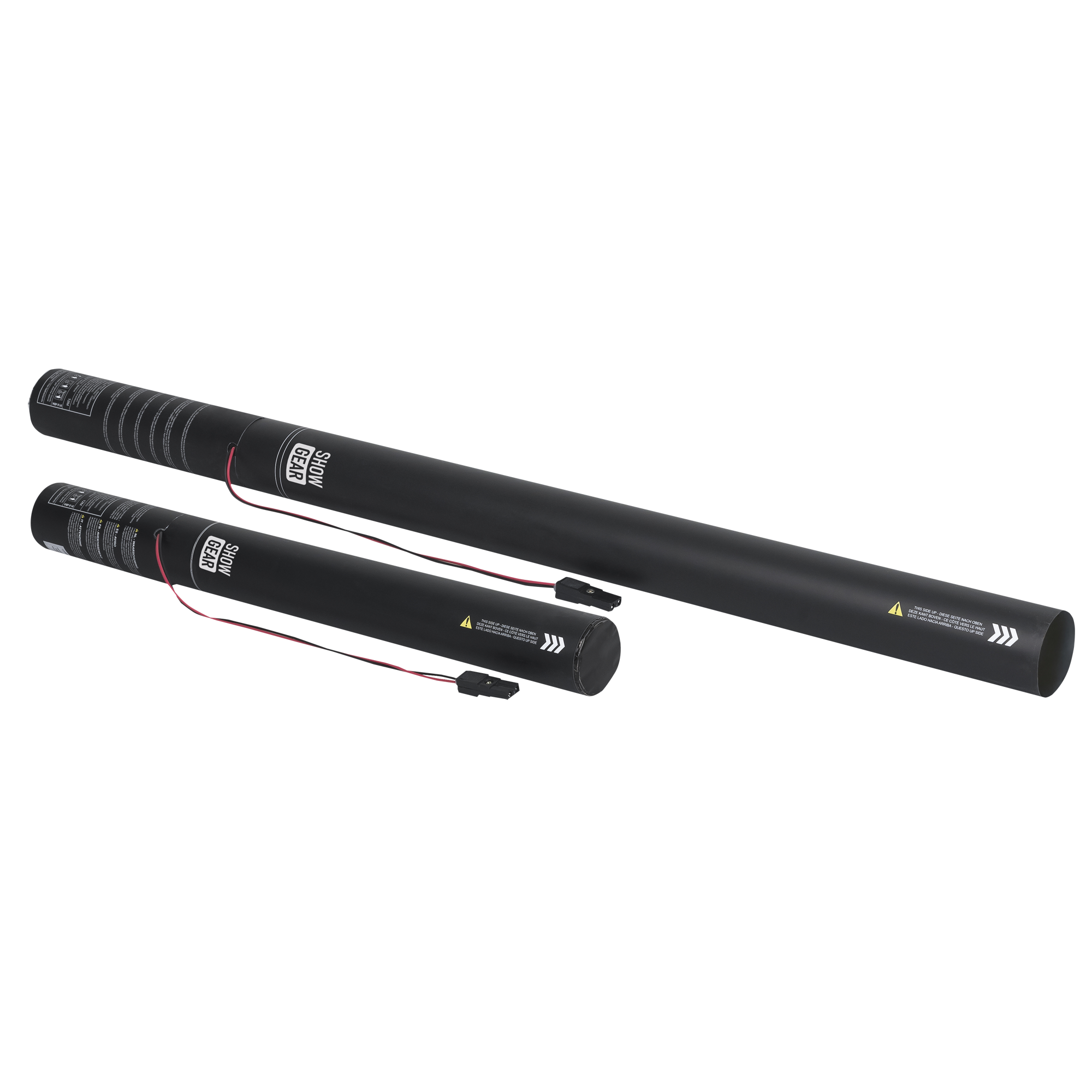SHOWGEAR Electric Streamer Cannon Pro 80 cm, silver metallic, flameproof 80 cm, argento metallico, ignifugo