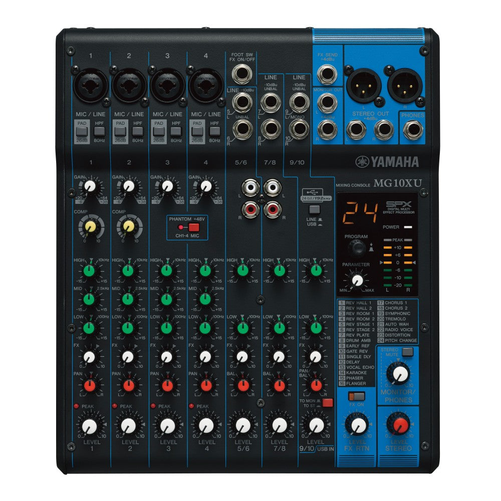 YAMAHA MG10XU Mixer Passivo a 10 Canali con Effetti e Usb