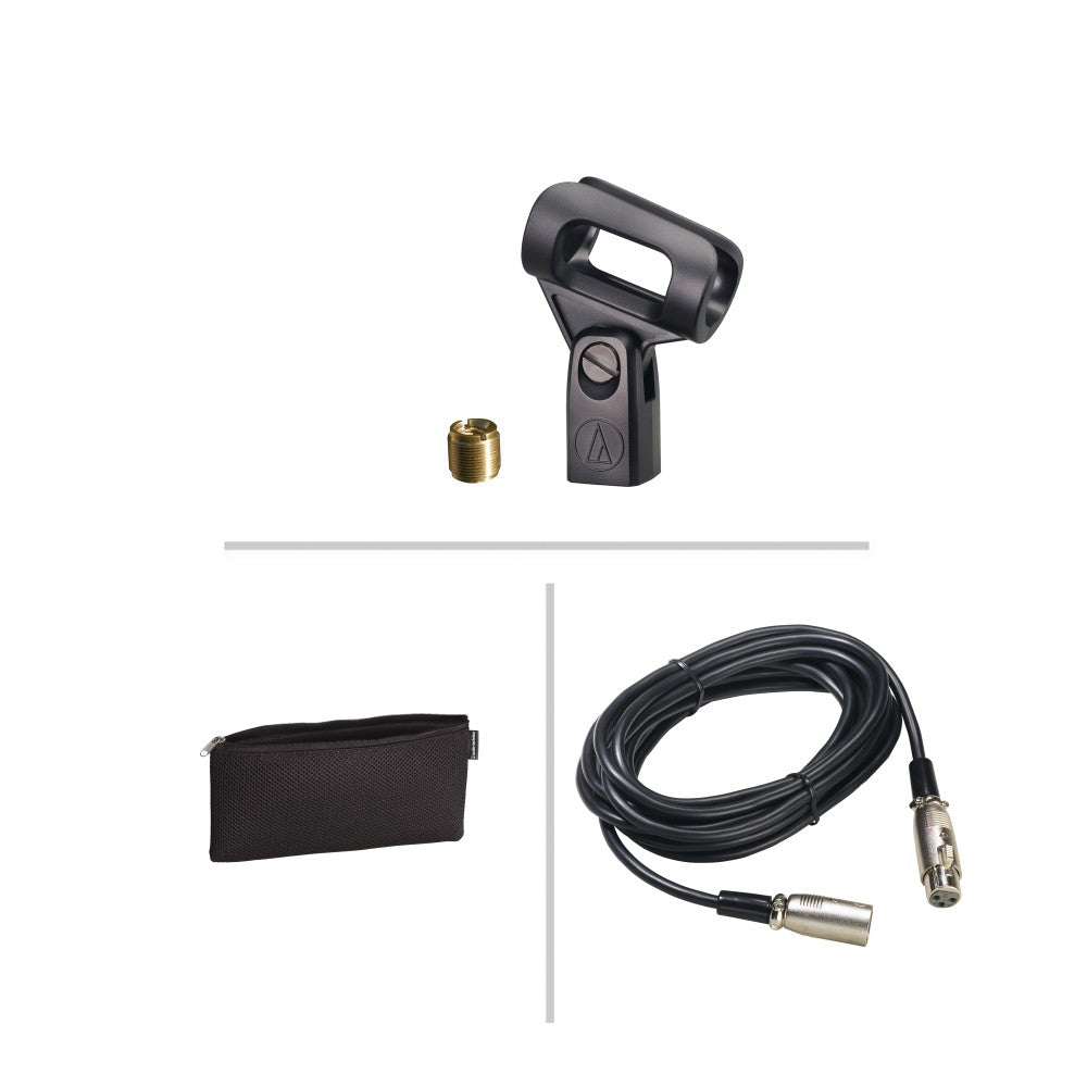 AUDIO TECHNICA PRO41 MICROFONO DINAMICO CARDIOIDE PER VOCE + CUSTODIA + CAVO + CLAMP + ADATTATORE