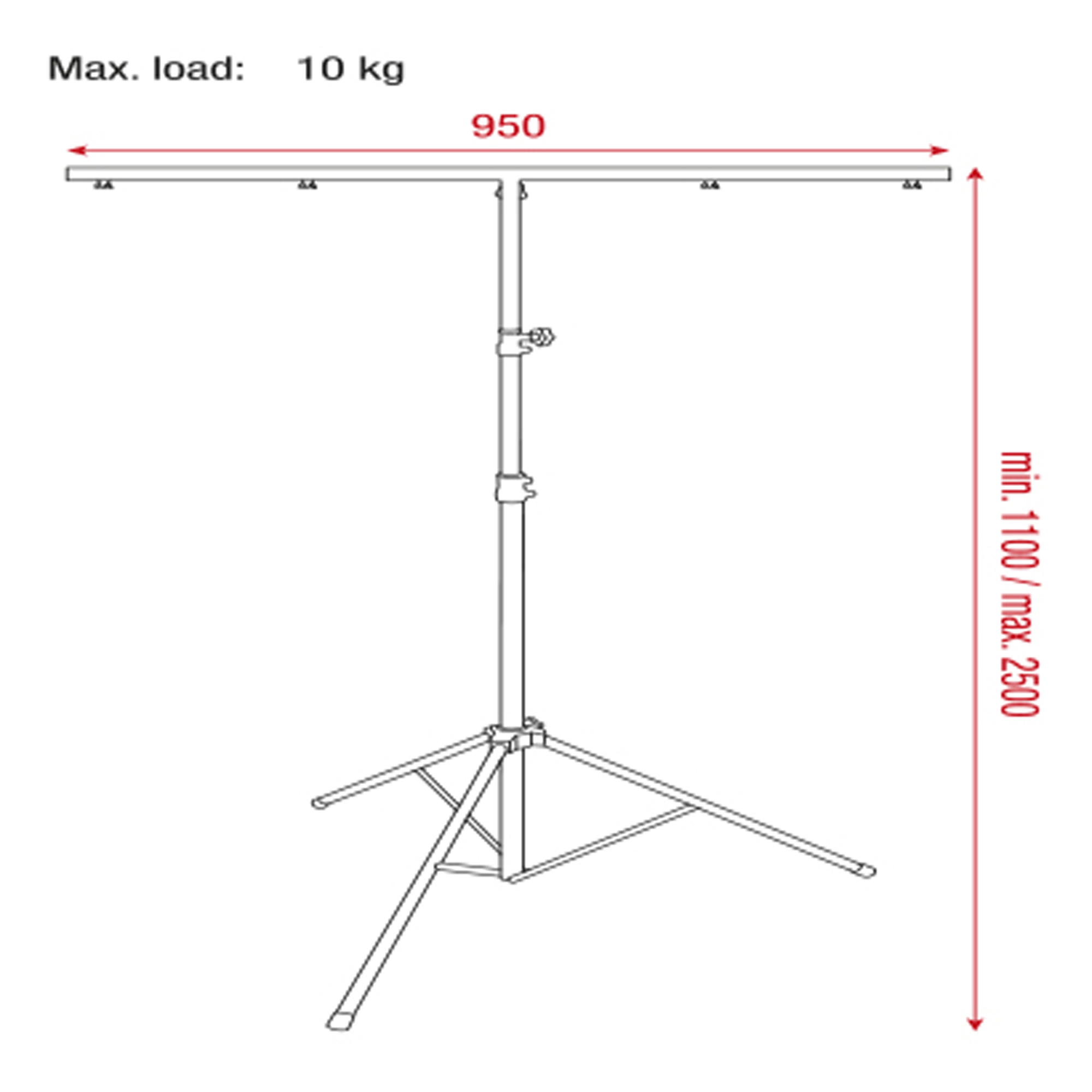 SHOWGEAR Light Stand Lite Up to 10 kg Fino a 10 kg