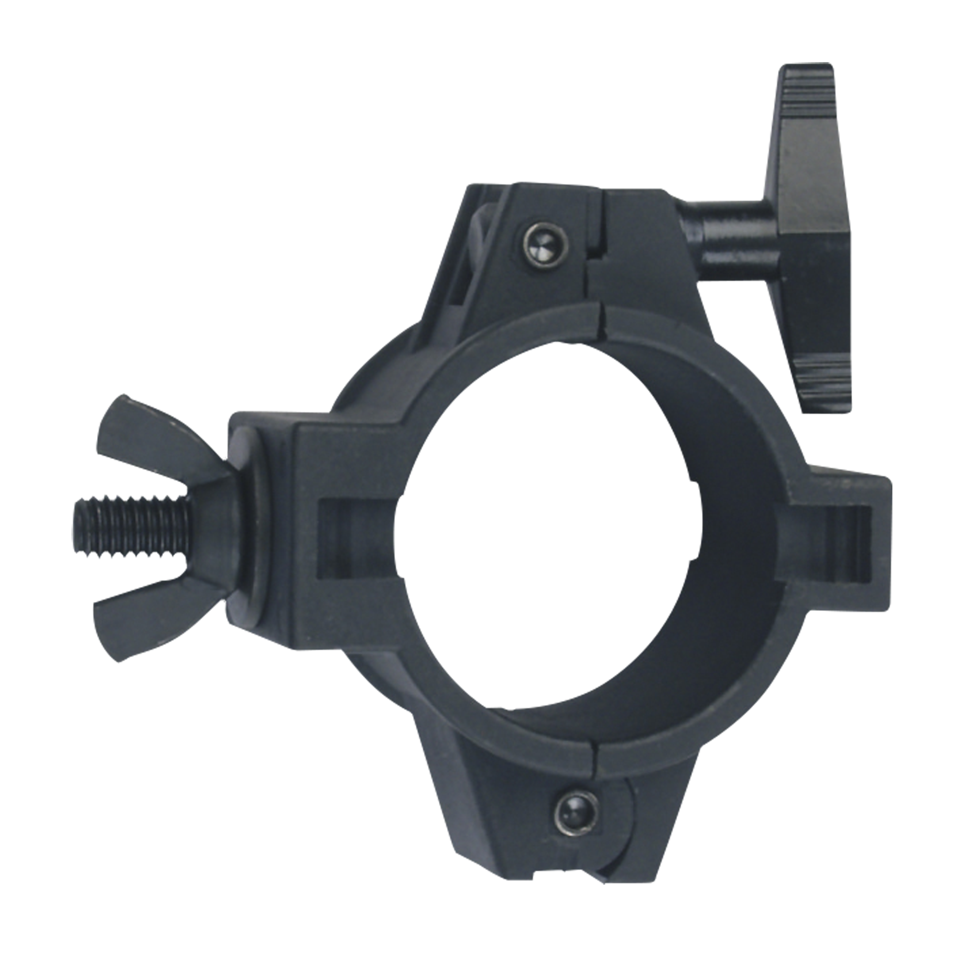 SHOWGEAR 50 mm Universal PVC Pipe Clamp SWL: 30 kg - PVC - black SWL: 30 kg - PVC - nero