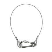SHOWGEAR Safety Cable 6 mm - with Safety Ring Carico di lavoro sicuro: 60 kg - 75 cm - colore argento