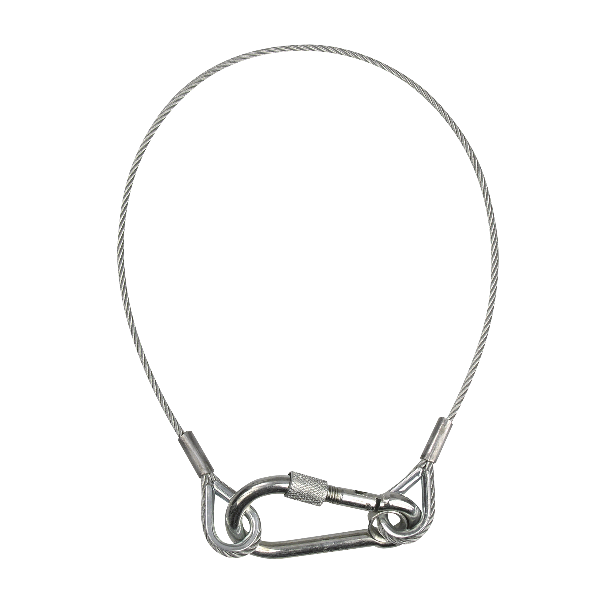 SHOWGEAR Safety Cable 6 mm - with Safety Ring Carico di lavoro sicuro: 60 kg - 75 cm - colore argento