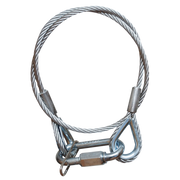SHOWGEAR Safety Cable 5 mm - BGV-C1 600mm Carico di lavoro sicuro: 20 kg - 60 cm - colore argento