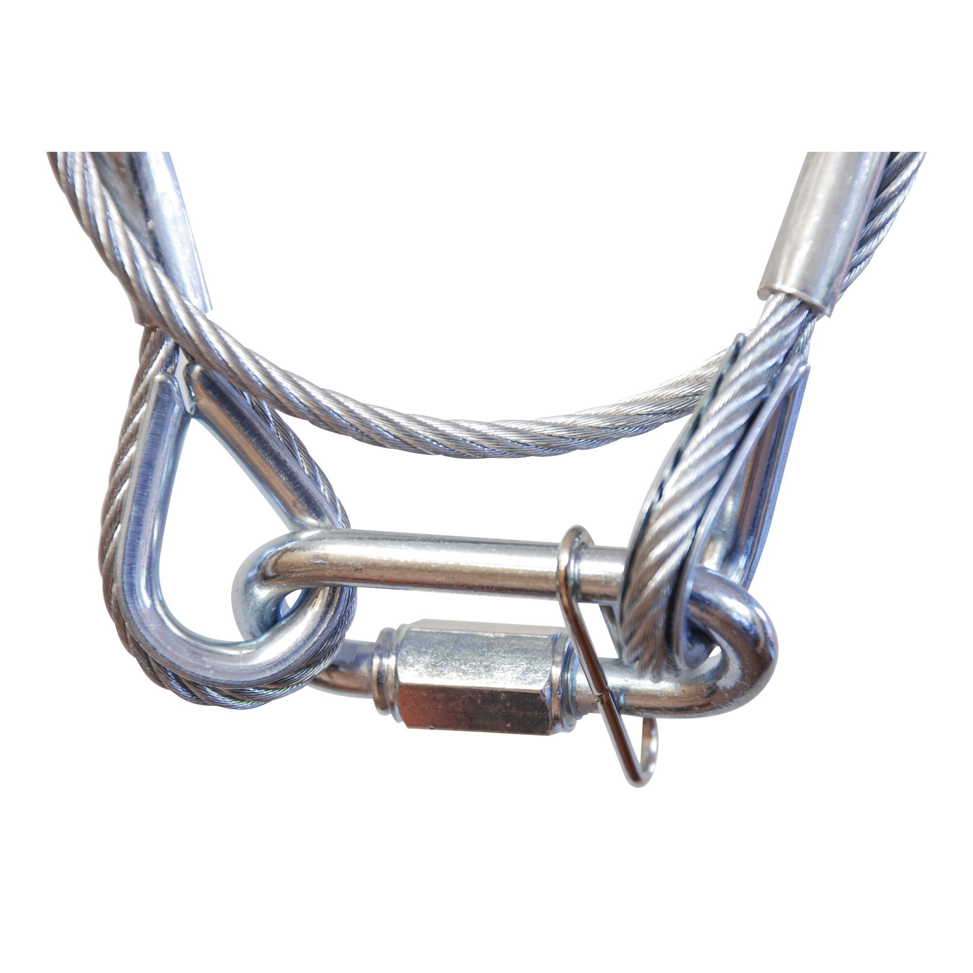 SHOWGEAR Safety Cable 5 mm - BGV-C1 600mm Carico di lavoro sicuro: 20 kg - 60 cm - colore argento